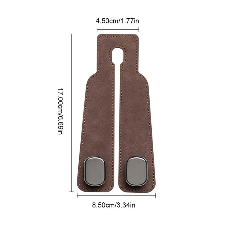 Premium Car Headrest Hook – Suede Rear Seat Dual Alloy Hanger with 20KG Load Capacity