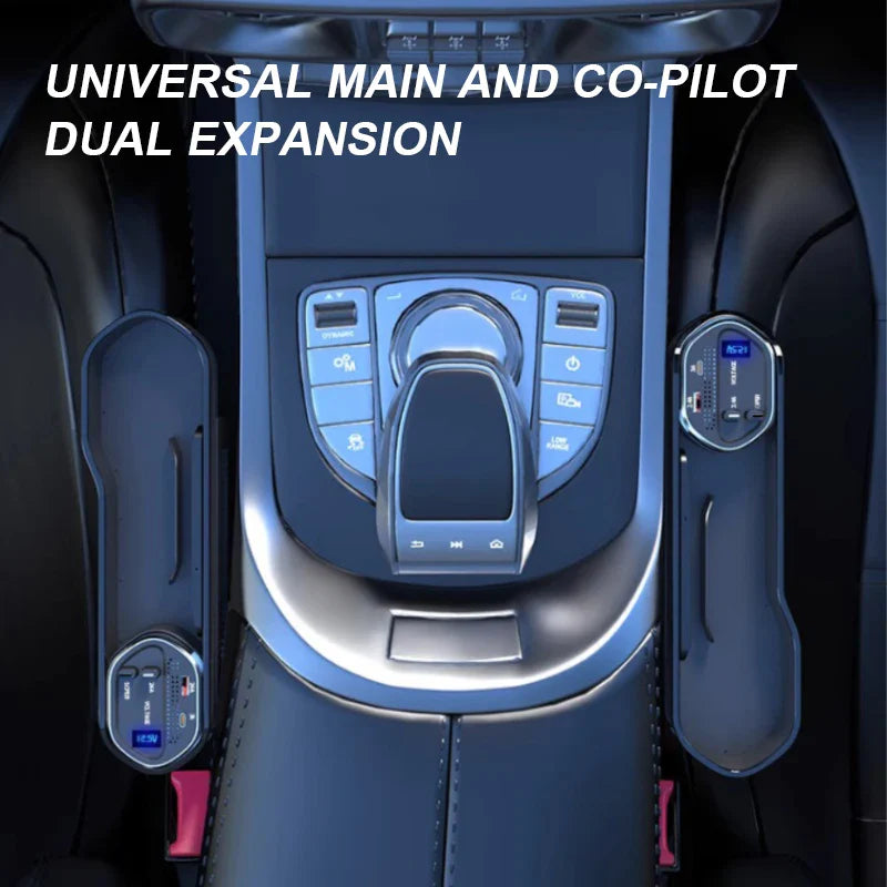 Organizador de asiento de coche con carga inalámbrica - Caja de almacenamiento para consola central con carga rápida USB-C y Lightning de 40 W