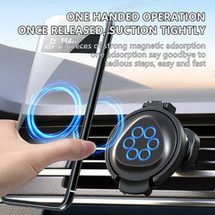 Soporte magnético para teléfono de coche con ventilación y rotación de 360 grados – Soporte magnético 2 en 1 con base para vaso