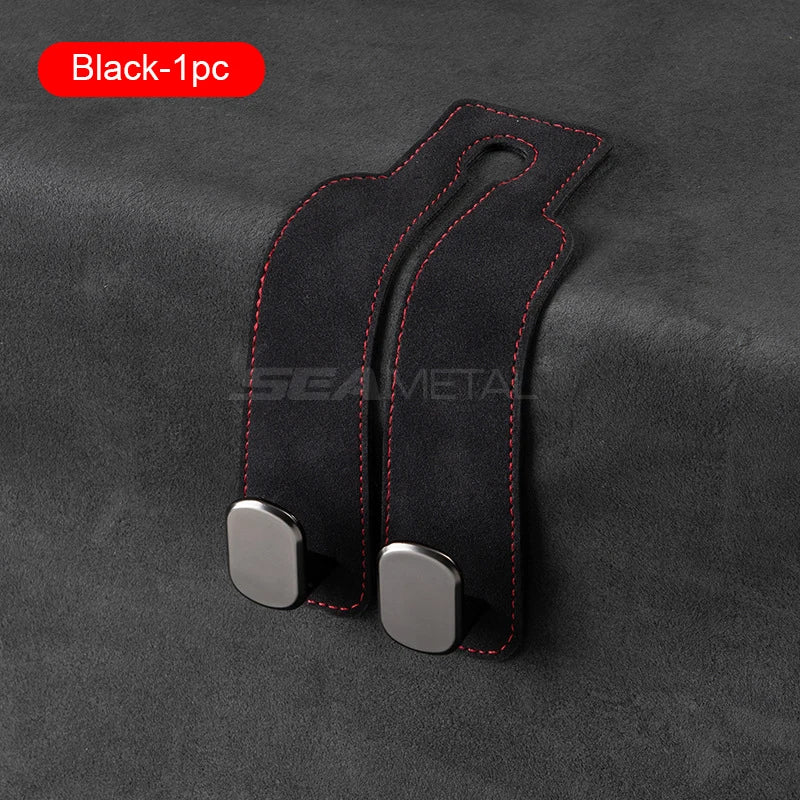 Premium Car Headrest Hook – Suede Rear Seat Dual Alloy Hanger with 20KG Load Capacity