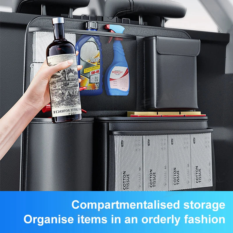 Opbergtas voor kofferbak SUV/MPV – Slijtvaste PU-lederen rugleuningorganizer