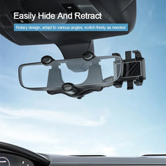 Universal Rearview Mirror Car Phone Holder – 360° Anti-Shake Stable Mount for 3–7 Inch Smartphones