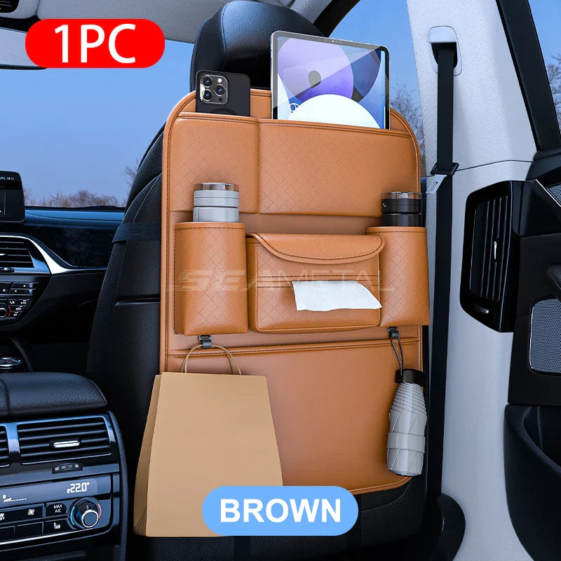 Multifunctionele auto-achterbankorganizer – Opbergtas met 8 vakken en bekerhouder