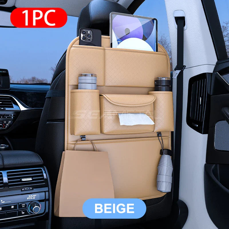 Multifunctionele auto-achterbankorganizer – Opbergtas met 8 vakken en bekerhouder