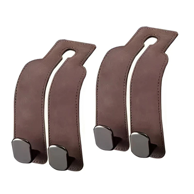 Premium Car Headrest Hook – Suede Rear Seat Dual Alloy Hanger with 20KG Load Capacity