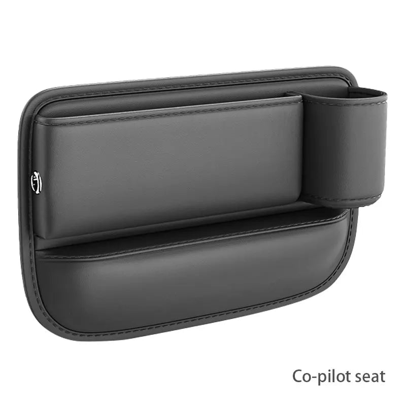 Universal Car Seat Gap Filler – Wear-Resistant PU Leather Organizer with Cup Holder