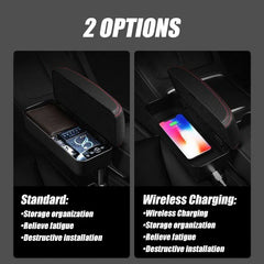 All-in-One Car Arm Rest Storage Box – Wireless Charging Large Capacity Organizer