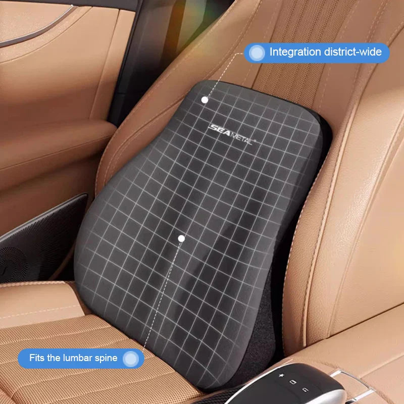 Memory Foam Car Neck & Lumbar Pillow – Soft Washable Cover Support Cushion
