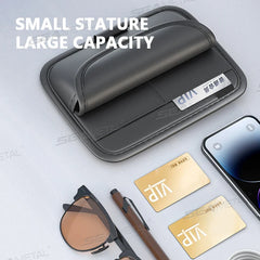 Car Visor Storage Bag – Luxury Textured Sunglasses Holder with Flannel Interior