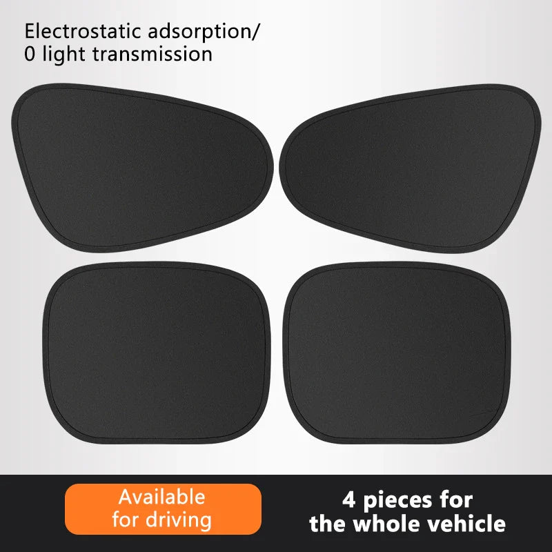 4-Layer Electrostatic Car Side Window Sun Shade – 99.9% UV Ray Blocking Curtain