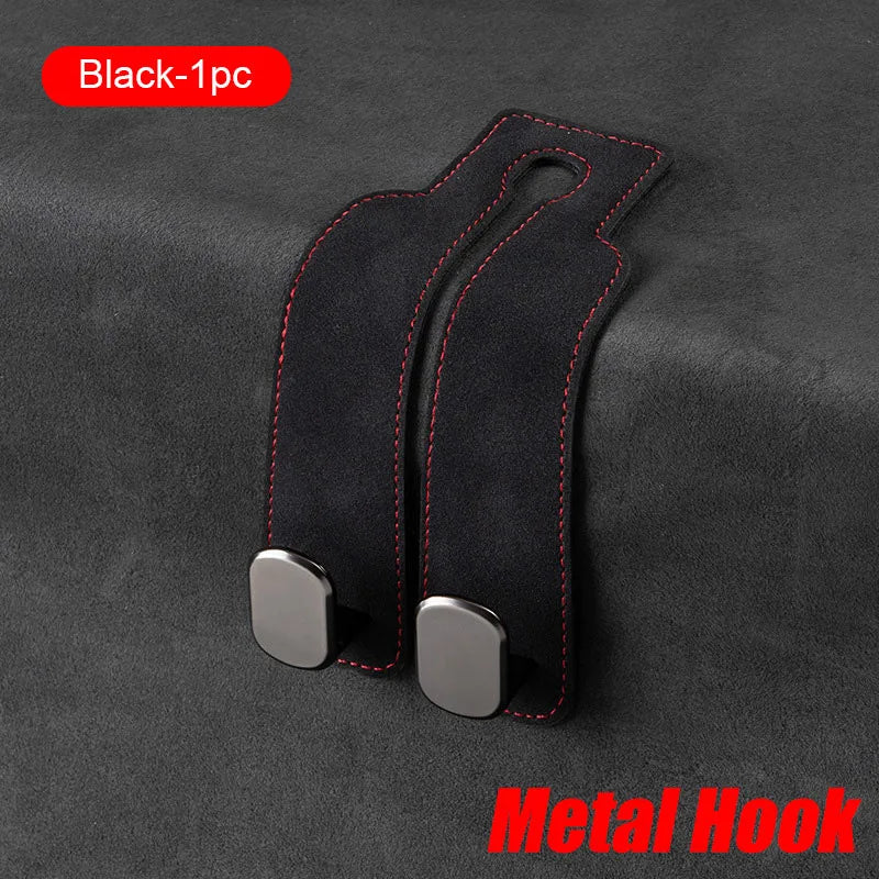 Auto Hoofdsteun Ophanghaak – Premium Suède 20KG Zware Opberghaak