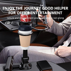 Universal Car Drink Holder Expander – Anti-Slip Silicone Base with 360° Phone Holder