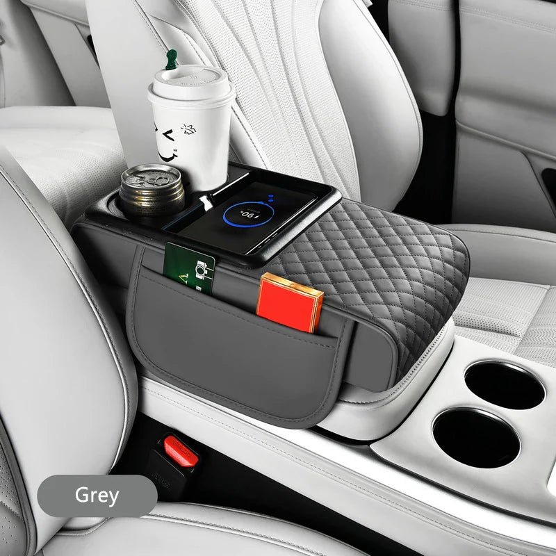 Universal 15W Wireless Charging Armrest Pad – 7.5cm Thick Center Console Cushion