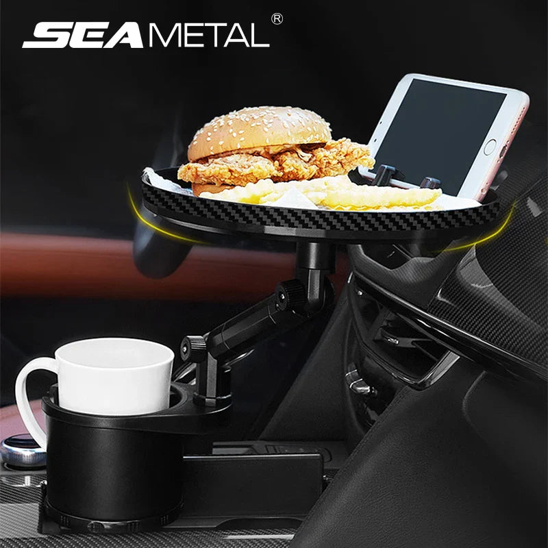 3-in-1 Car Cup Holder Extender with Tray – Adjustable 6–9cm Base Anti-Slip Design