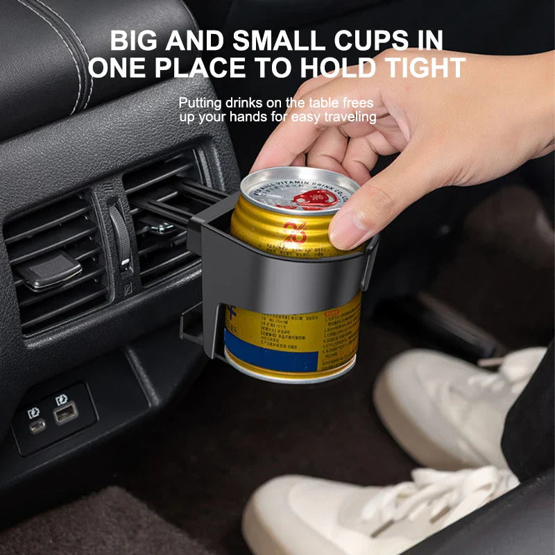 Universal Car Vent Cup Holder – Adjustable Stable Bottle Mount for Cold Drinks
