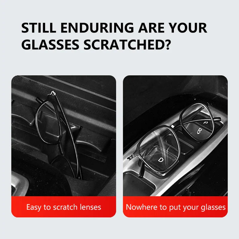 Car Sun Visor Sunglasses Storage Box – Anti-Scratch Glasses Organizer Universal Fit