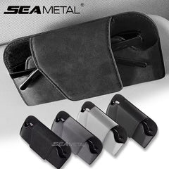 Magnetic Car Sunglasses Holder – Suede Anti-Scratch Eyeglasses Storage Case
