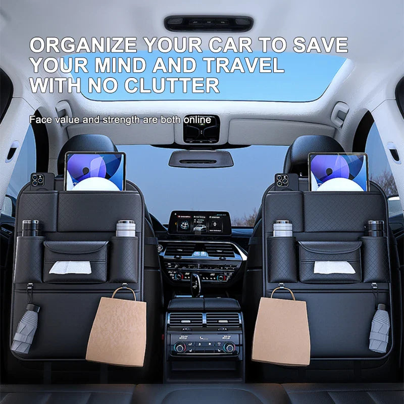 Multifunctionele auto-achterbankorganizer – Opbergtas met 8 vakken en bekerhouder