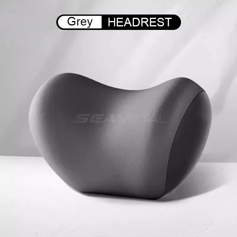 Memory Foam Car Neck Pillow – Ergonomic Headrest & Lumbar Support Cushion with Washable Cover