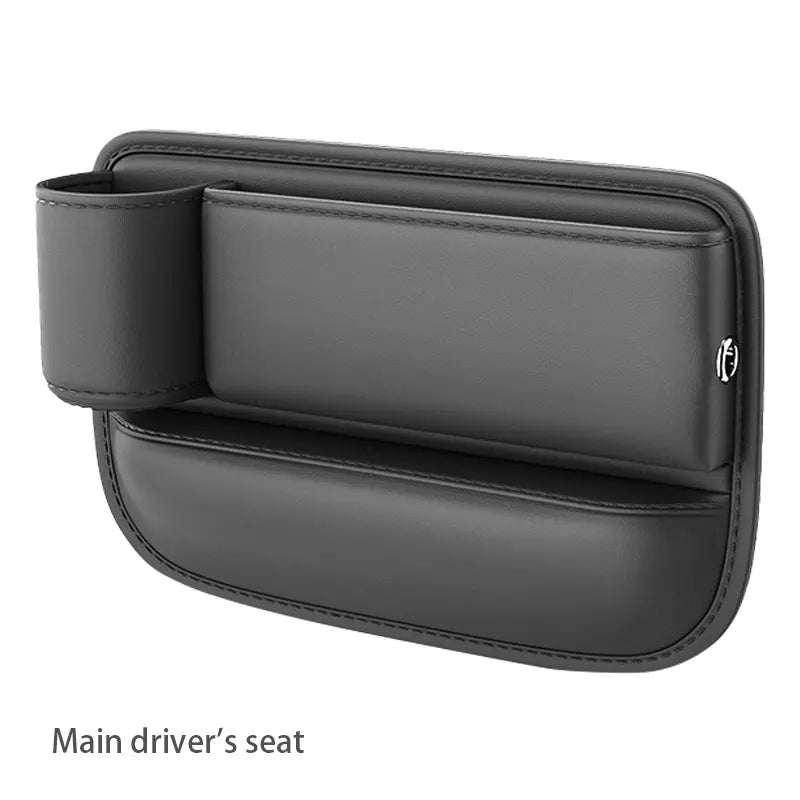 Universal Car Seat Gap Filler – Wear-Resistant PU Leather Organizer with Cup Holder