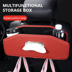 Multi-Function Car Backseat Organizer – Foldable Storage Box with Tissue Holder & Hook