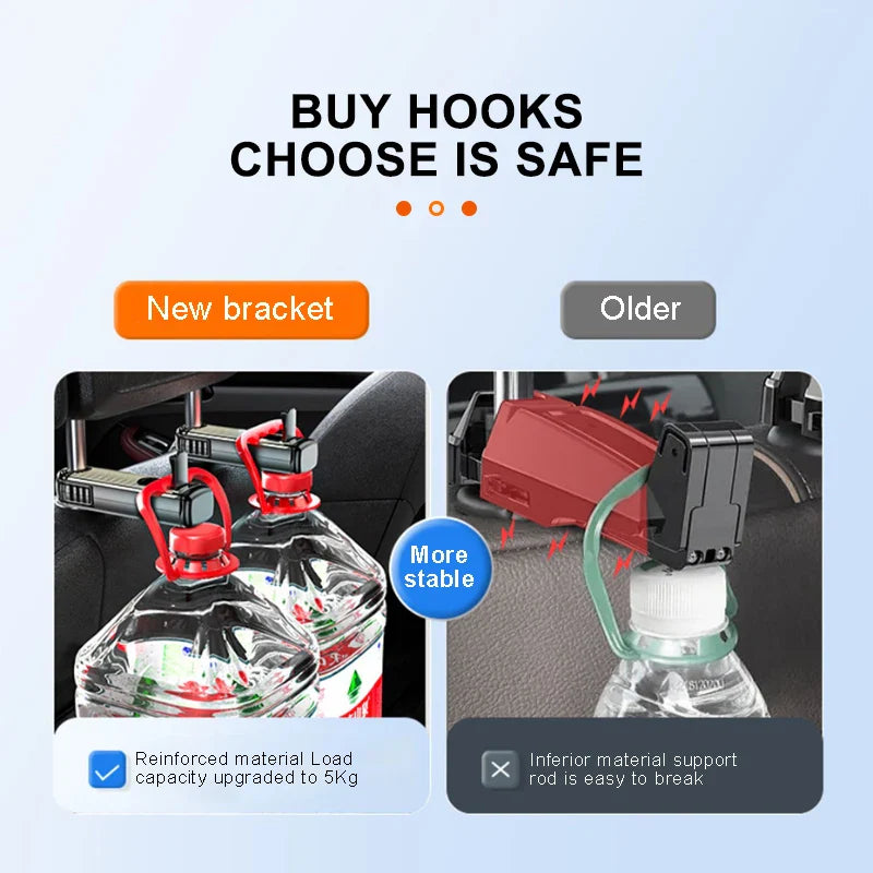 2-in-1 Car Headrest Hanging Hook – Built-In Phone Holder with Silicone Anti-Slip Pad