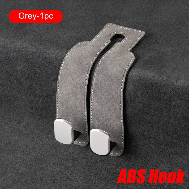 Auto Hoofdsteun Ophanghaak – Premium Suède 20KG Zware Opberghaak