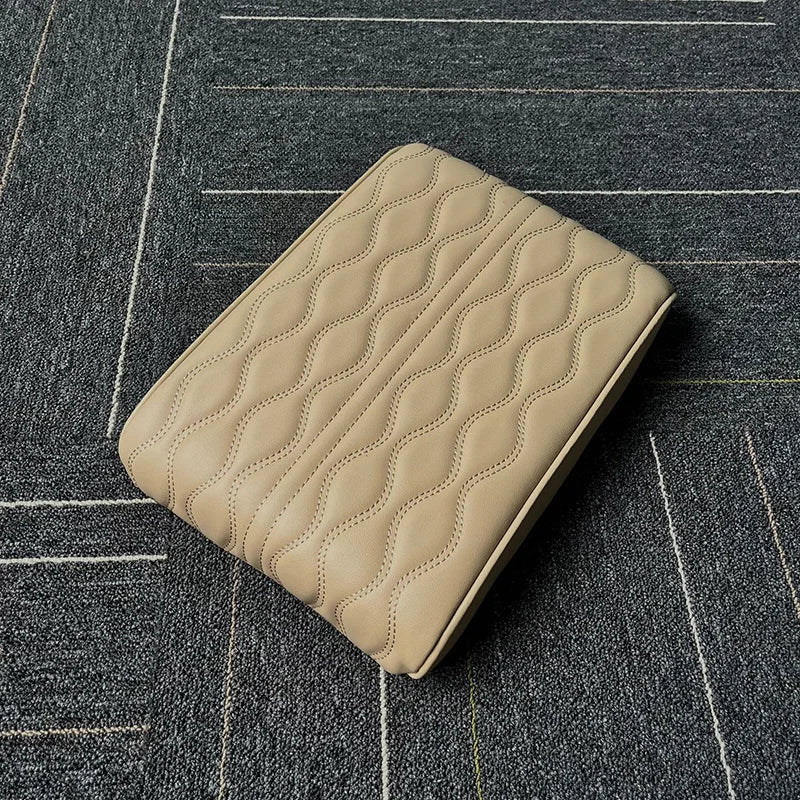 Thickened Car Armrest Box Cushion – 3D Memory Foam PU Leather Console Cover