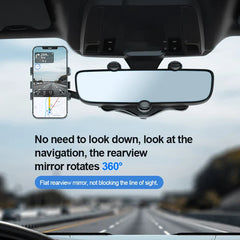 Universal Rearview Mirror Car Phone Holder – 360° Anti-Shake Stable Mount for 3–7 Inch Smartphones