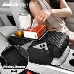 Universal 15W Wireless Charging Armrest Pad – 7.5cm Thick Center Console Cushion