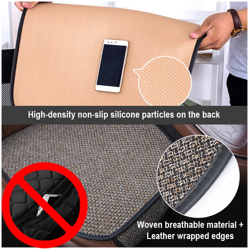 Flax Linen Car Seat Cover – Breathable Universal Seat Protector for Car, Truck & SUV