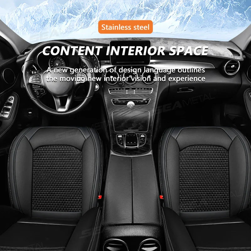 Funda Transpirable de Seda Helada para Asientos Delanteros de Coche – Protector Universal de Asientos Envolvente, Refrigerante y Antiarañazos