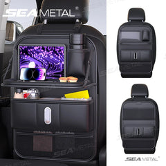 Auto Achterbank Organizer met Meerdere Vakken – Opvouwbaar Dienblad met Zakdoekhouder