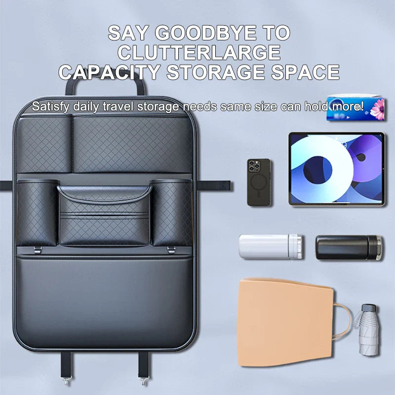Multifunctionele auto-achterbankorganizer – Opbergtas met 8 vakken en bekerhouder