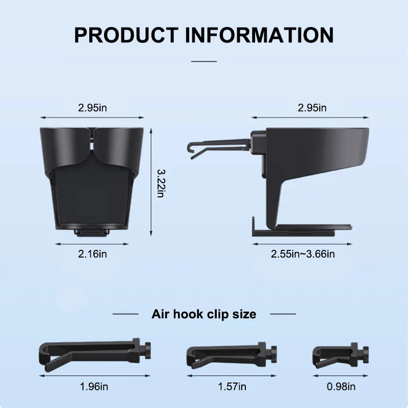 Universal Car Vent Cup Holder – Adjustable Stable Bottle Mount for Cold Drinks