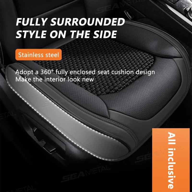 Funda Transpirable de Seda Helada para Asientos Delanteros de Coche – Protector Universal de Asientos Envolvente, Refrigerante y Antiarañazos