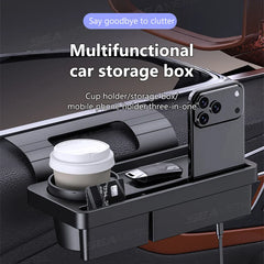 Car Side Door Organizer – Large Load-Bearing Hanging Storage Box with Cup & Phone Holder