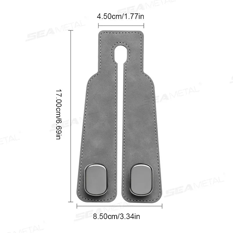 Auto Hoofdsteun Ophanghaak – Premium Suède 20KG Zware Opberghaak