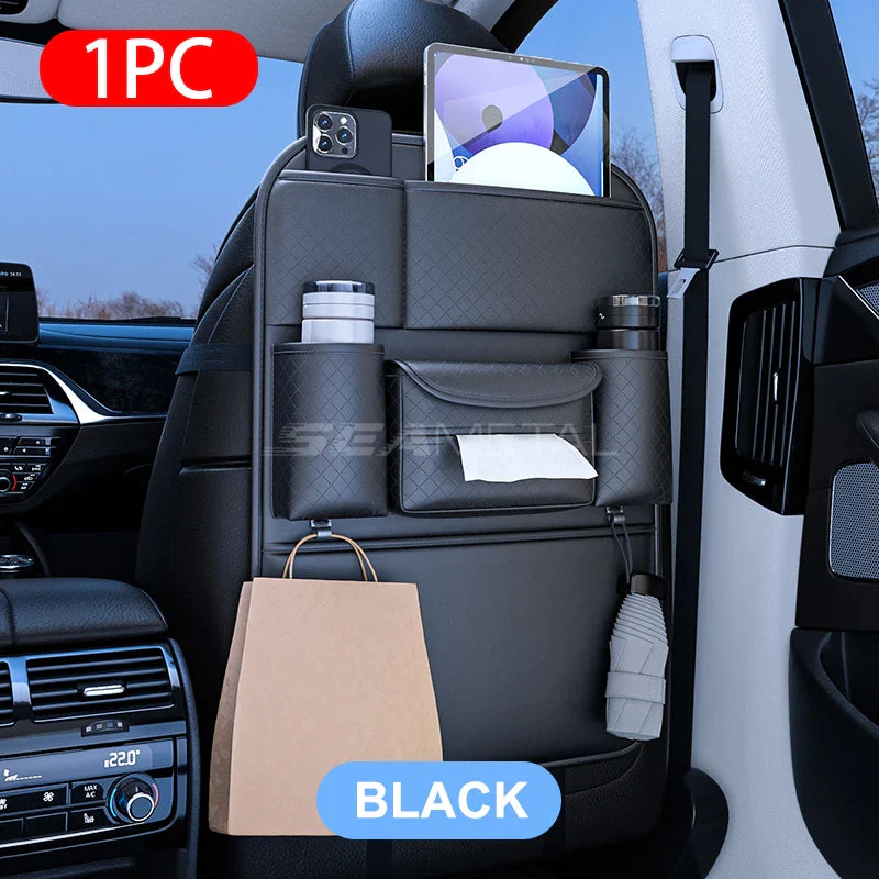 Multifunctionele auto-achterbankorganizer – Opbergtas met 8 vakken en bekerhouder