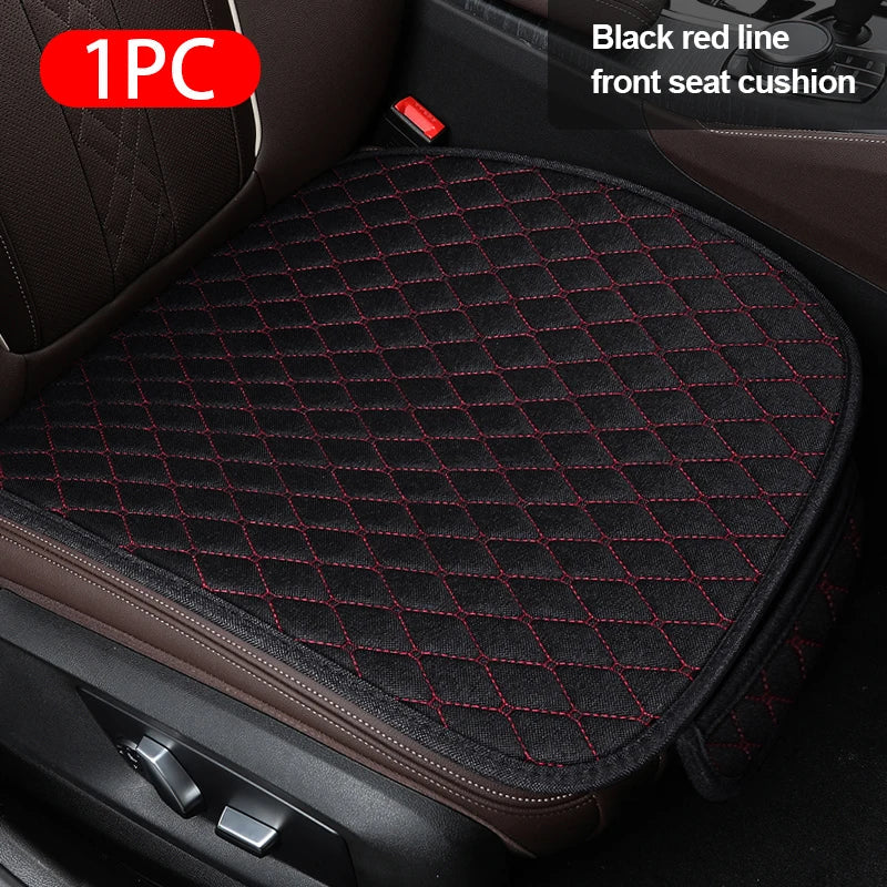 Universal Linen Car Seat Cushion – Flax Breathable Anti-Slip Front Seat Protector