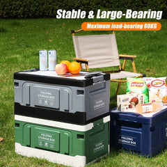 61L Large-Capacity Foldable Car Trunk Organizer – Heavy-Duty Thickened Storage Box for Camping & Fishing