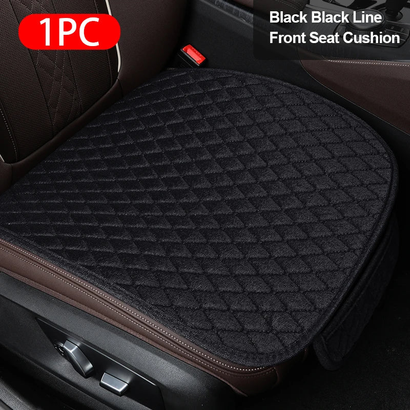 Universal Linen Car Seat Cushion – Flax Breathable Anti-Slip Front Seat Protector