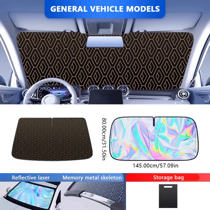 Foldable Windshield Sunshade – Thick 5-Layer Sun Protection Cover for Sedan SUV MPV