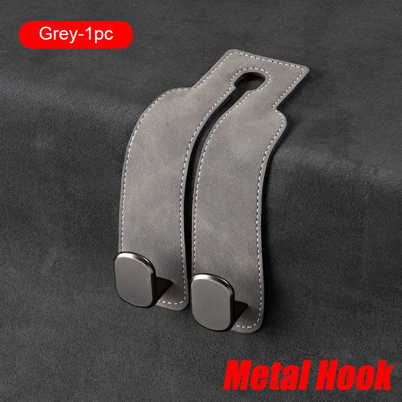 Auto Hoofdsteun Ophanghaak – Premium Suède 20KG Zware Opberghaak