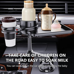 Universal Car Drink Holder Expander – Anti-Slip Silicone Base with 360° Phone Holder