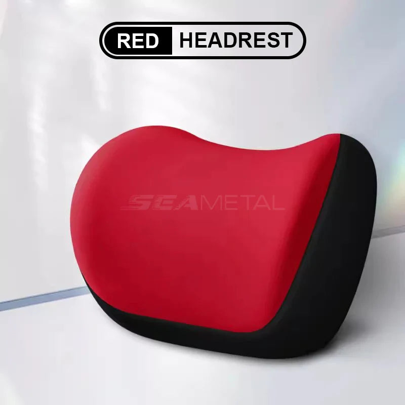 Almohada de soporte cervical y lumbar para coche – Espuma viscoelástica transpirable con funda extraíble