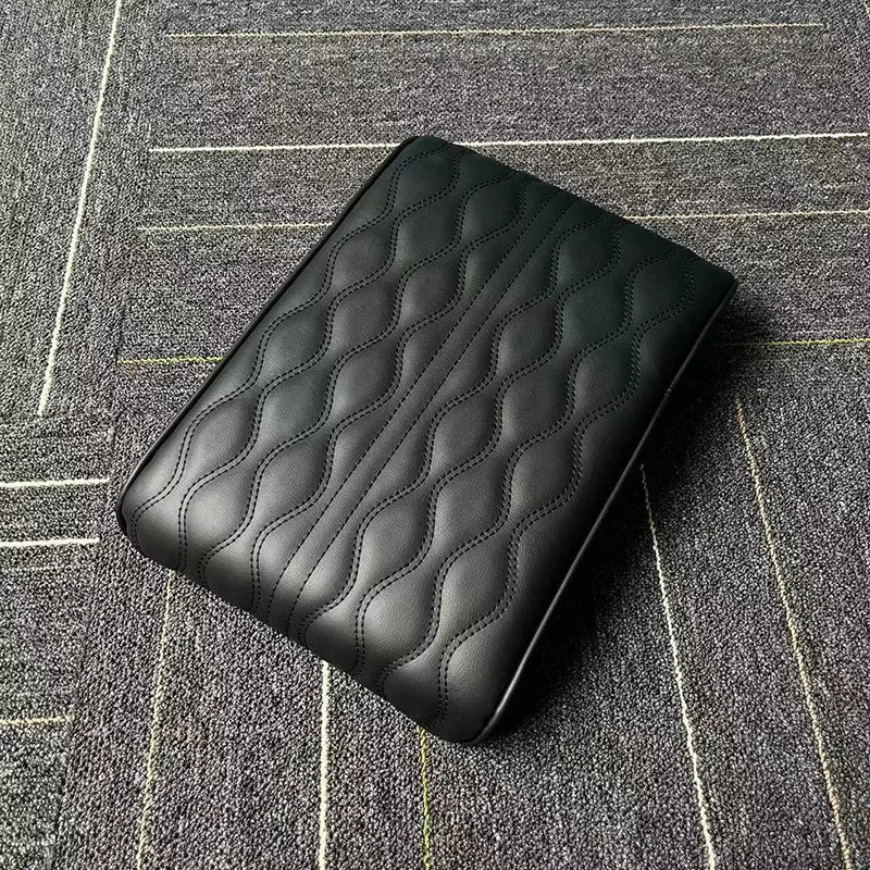 Thickened Car Armrest Box Cushion – 3D Memory Foam PU Leather Console Cover