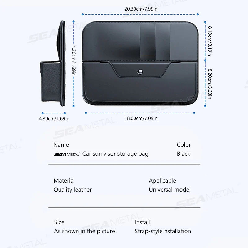 Universal Car Visor Storage Pouch – Multi-Pocket Organizer for SUV Sedan Truck