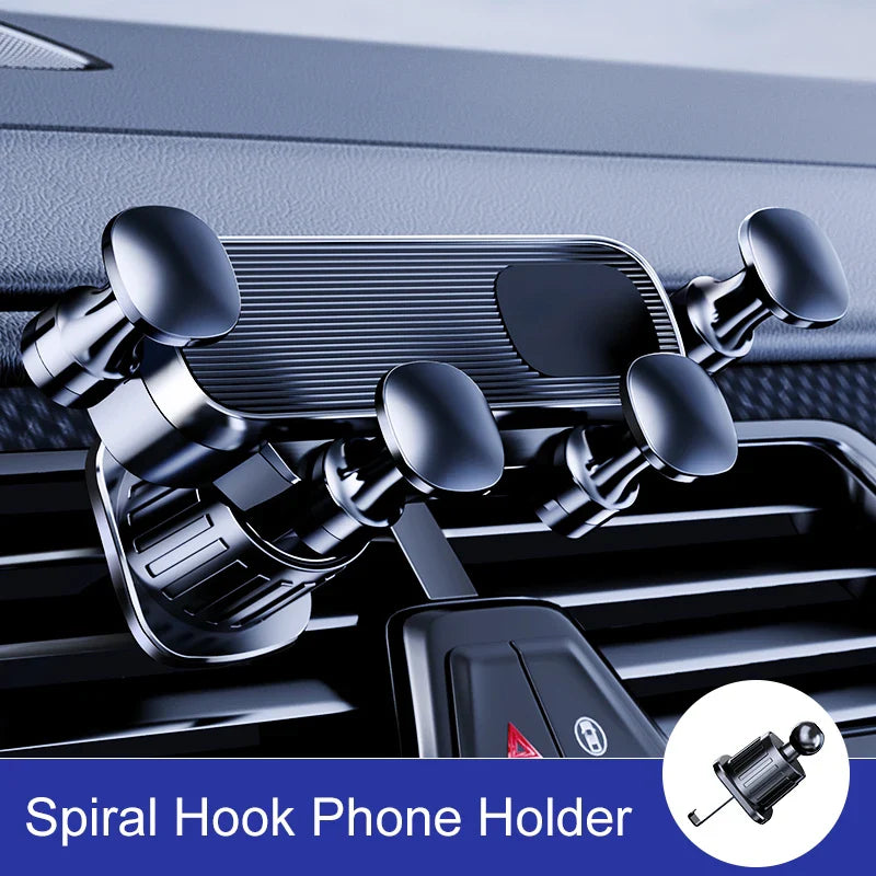 Gravity Car Phone Holder – Telescopic Air Vent Mount with 360° Rotation for 4.7–7 Inch Phones