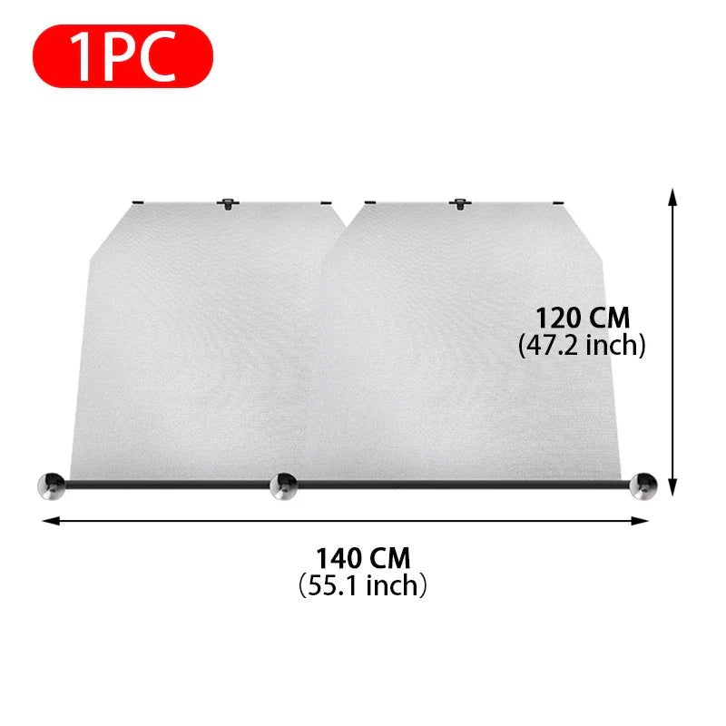 Telescopic Car Curtains – Adjustable 72–140cm Windshield Sun Protection Privacy Shade